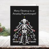Physiotherapist Merry Christmas Tree Skeleton Kaart