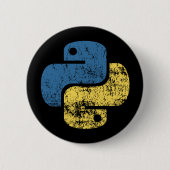 Phyton Programming Languange Retro Logo Button (Voorkant)