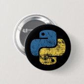 Phyton Programming Languange Retro Logo Button (Voorkant /achterkant)