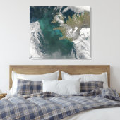 Phytoplankton bloom in de Noord-Atlantische Oceaan Canvas Afdruk (Insitu (Slaapkamer))