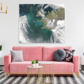 Phytoplankton bloom in de Noord-Atlantische Oceaan Canvas Afdruk (Insitu (Woonkamer))