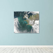 Phytoplankton bloom in de Noord-Atlantische Oceaan Canvas Afdruk (Insitu (Houten vloer))