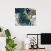 Phytoplankton bloom in de Noord-Atlantische Oceaan Poster (Thuiskantoor)