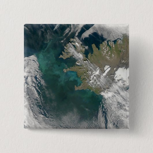 Phytoplankton bloom in de Noord-Atlantische Oceaan Vierkante Button 5,1 Cm (Voorkant)