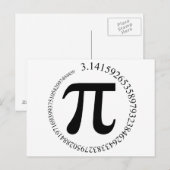 Pi (π) Dag Briefkaart (Voorkant / Achterkant)