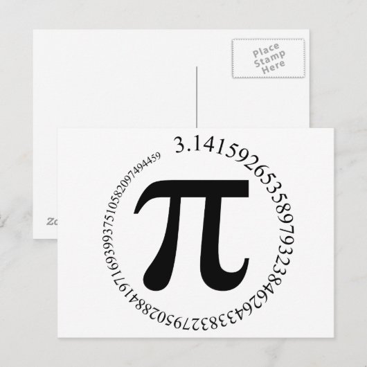Pi (π) Dag Briefkaart (Voorkant / Achterkant)