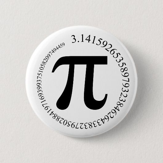 Pi (π) Dag Ronde Button 5,7 Cm (Voorkant)