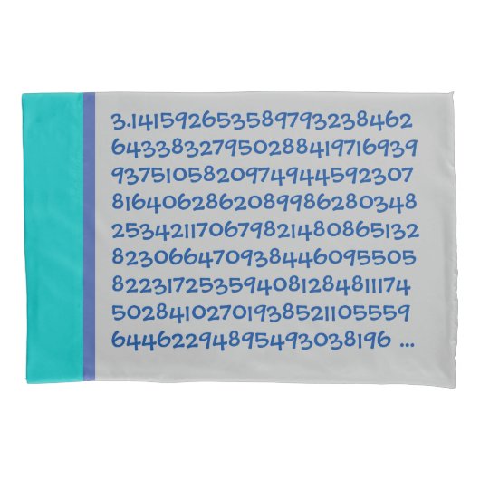 Pi 200-cijfers blauw kussensloop (Voorkant)