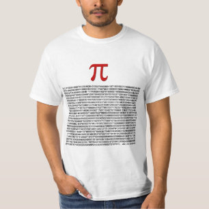 Pi = 3,141592653589 enz. Wat dan ook. T-shirt