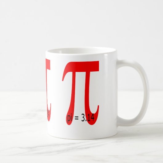 Pi = 3,14159265 koffiemok (Rechts)
