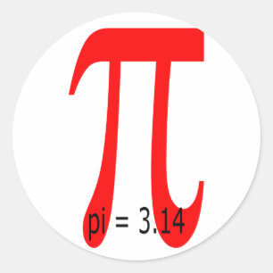 Pi = 3,14159265 ronde sticker