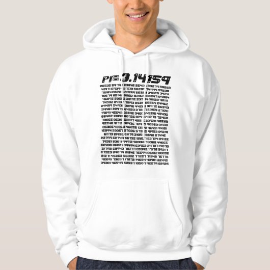 pi= 3.14159 etc. op Wiskunde Mode pi Dag Digits Hoodie (Voorkant)