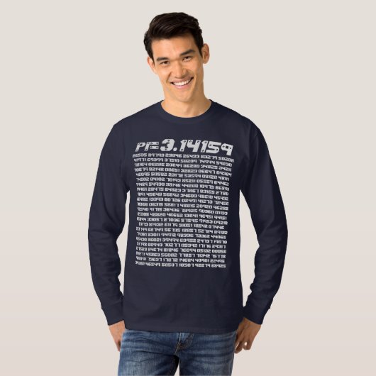 pi= 3.14159 etc. op Wiskunde Mode pi Dag Digits T-shirt (Voorkant volledig)