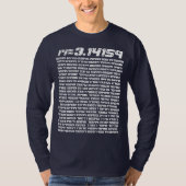 pi= 3.14159 etc. op Wiskunde Mode pi Dag Digits T-shirt (Voorkant)