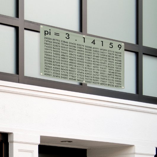 pi= 3,14159 Mathematica Wiskunde Wetenschap pi Dag Spandoek (Buitenkant Gebouw)