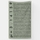 pi= 3,14159 Mathematica Wiskunde Wetenschap pi Dag Spandoek (Verticaal)