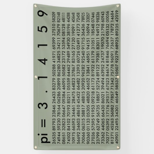pi= 3,14159 Mathematica Wiskunde Wetenschap pi Dag Spandoek (Verticaal)