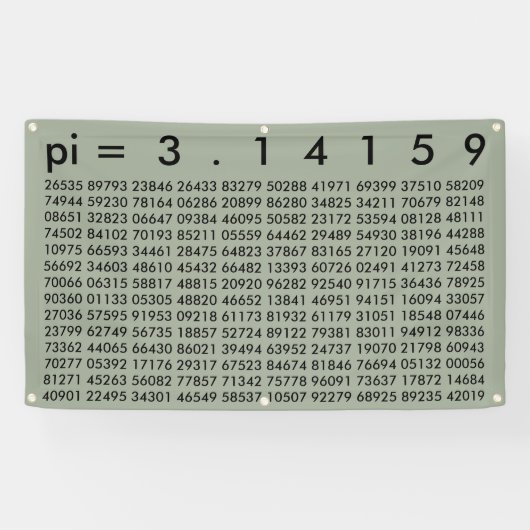 pi= 3,14159 Mathematica Wiskunde Wetenschap pi Dag Spandoek (Horizontaal)