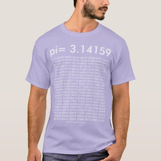 pi= 3,14159 Wiskunde Mode Pi Dag cijfers T-shirt (Voorkant)