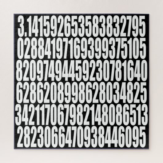 pi= 3,14159 Wiskunde pi Dag Pi Digits Zwart-wit Legpuzzel (Verticaal)