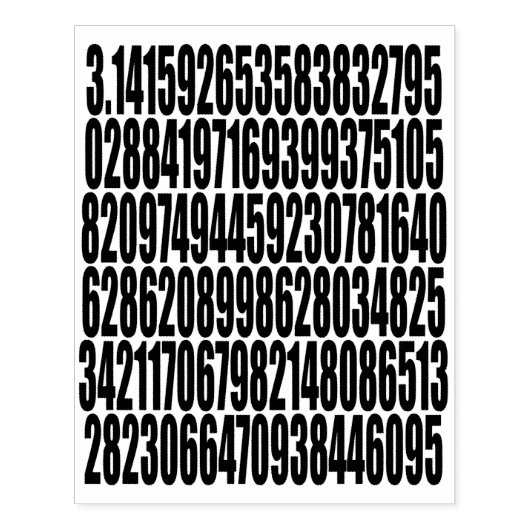pi= 3,14159 Wiskunde Science 118 digits pi dag Rubberstempel (Afrduk)