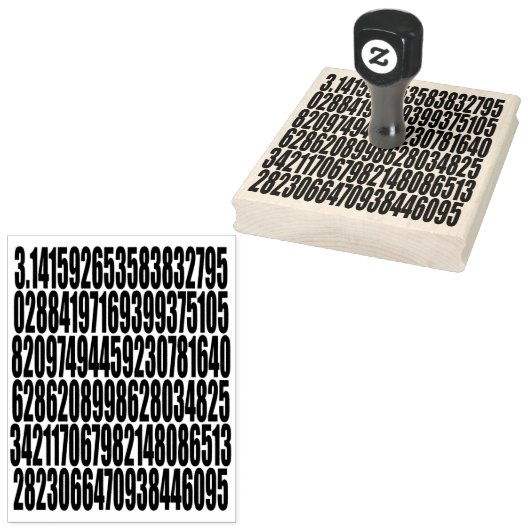 pi= 3,14159 Wiskunde Science 118 digits pi dag Rubberstempel (Gestempeld)