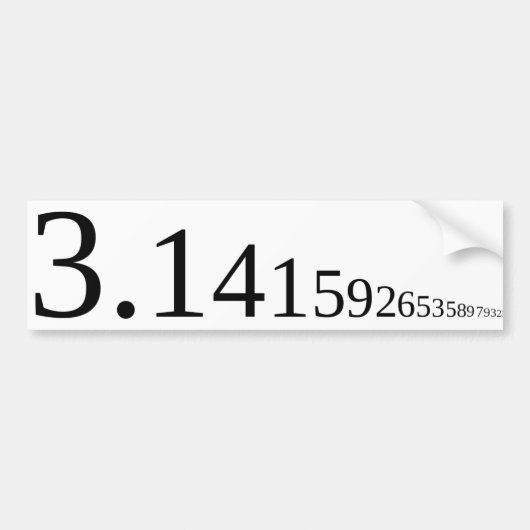 Pi - 3.14... bumpersticker (Voorkant)