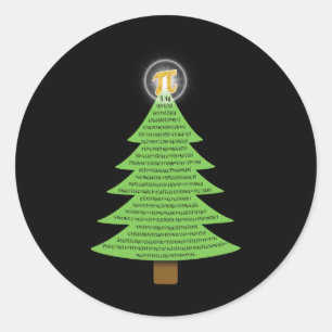 PI 3.14 Kerstboom cadeau voor Wiskunde liefhebbers Ronde Sticker