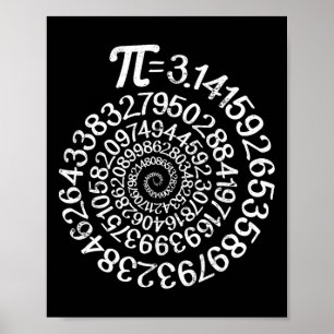 PI = 3.14 Spiral Wiskunde Science Geek 3.14 PI Dag Poster