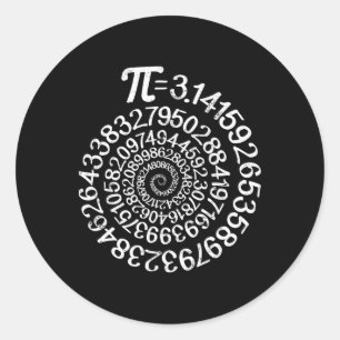 PI = 3.14 Spiral Wiskunde Science Geek 3.14 PI Dag Ronde Sticker
