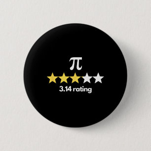 PI 3.14 Sterren Beoordeling Funny Pi Humor Pi Dag  Ronde Button 5,7 Cm