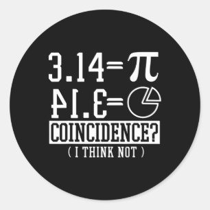 pi 3.14 Wiskunde blij 14 maart verjaardag toeval Ronde Sticker