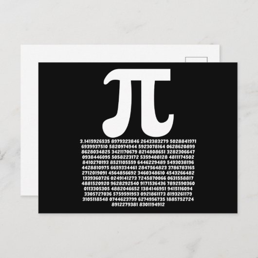 Pi 3.14 Wiskunde Irrationaal Getal Wiskunde Cadeau Briefkaart (Voorkant / Achterkant)