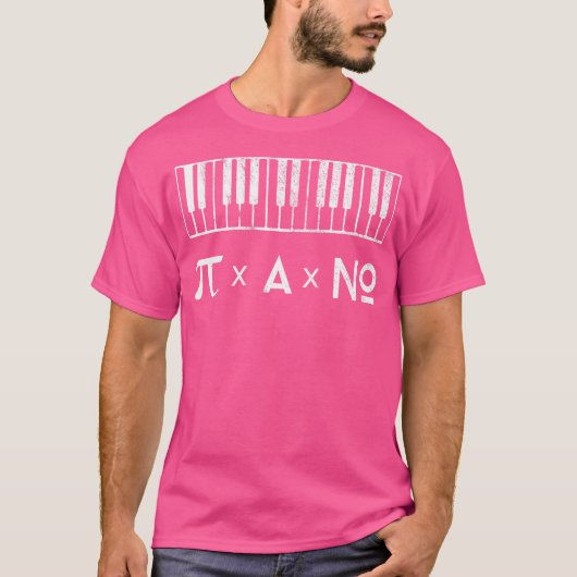 Pi A No Music Design - Funny Piano T-shirt (Voorkant)