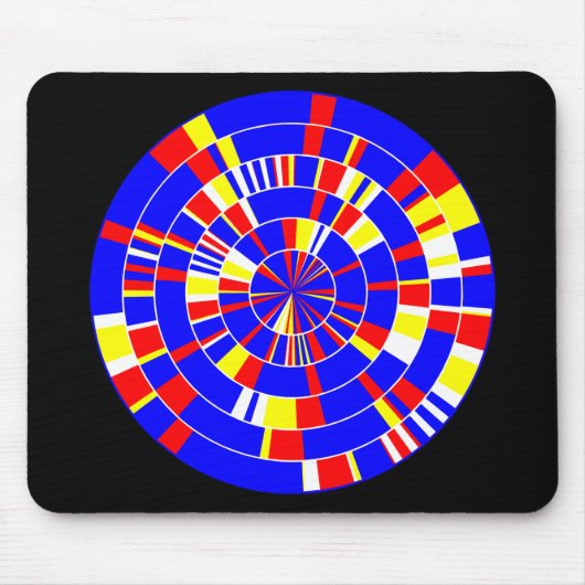 Pi Abstract 08 - op zwart Muismat (Voorkant)