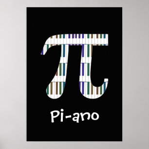 Pi-ano ~ Funny Wiskunde Music Geek Poster