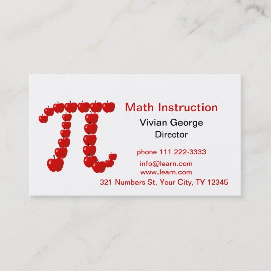 Pi-appelen, appelpitten visitekaartje (Voorkant)