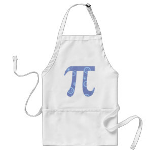 Pi Apron Blue op wit cirkelontwerp Standaard Schort