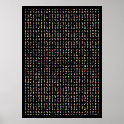 Pi art - Pi tot op 3,141e decimaal Poster (Voorkant)