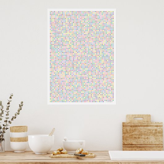 Pi art - Pi tot op 3,141e decimaal Poster (Keuken)
