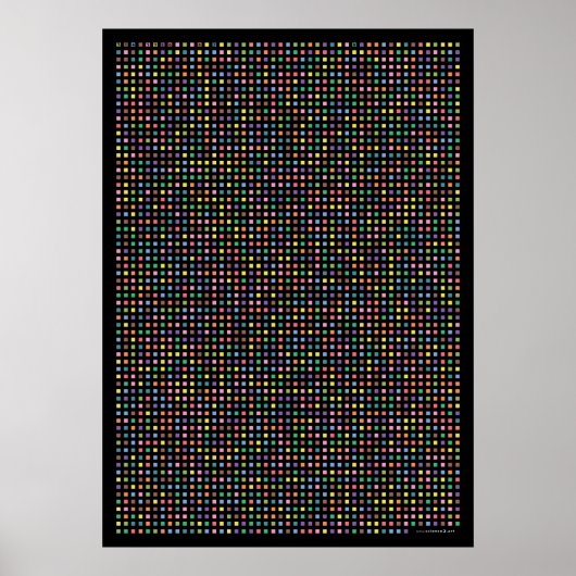 Pi art - Pi tot op 3,141e decimaal Poster (Voorkant)