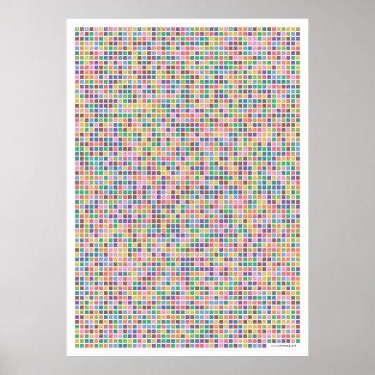 Pi art - Pi tot op 3,141e decimaal Poster (Voorkant)