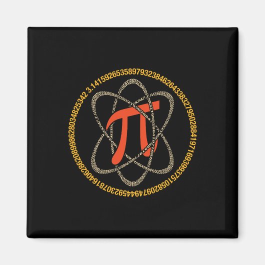 Pi Atom - Pi Dag en Wiskunde Liefhebber Gift Magneet (Voorkant)