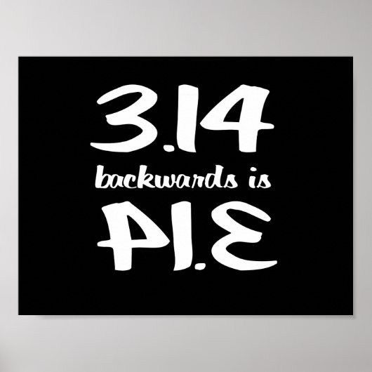 Pi Backwards is Pie Poster (Voorkant)