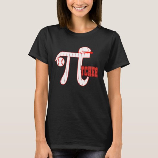 Pi  Baseball Pitcher  3 14 Pi Day Math Science & S T-shirt (Voorkant)