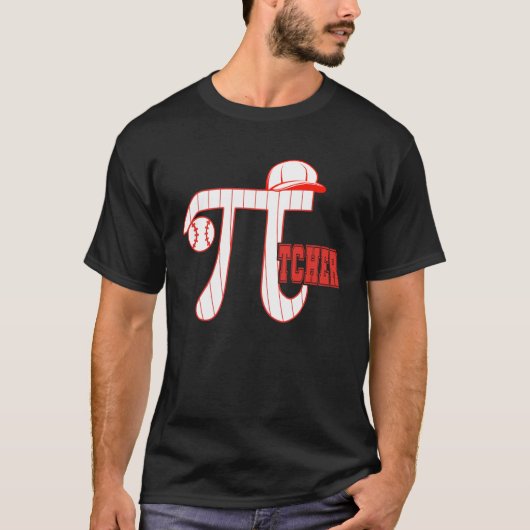 Pi  Baseball Pitcher  3 14 Pi Day Math Science & S T-shirt (Voorkant)