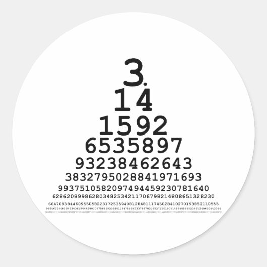 Pi Chart — Wiskunde geschenken en T-shirts Ronde Sticker (Voorkant)