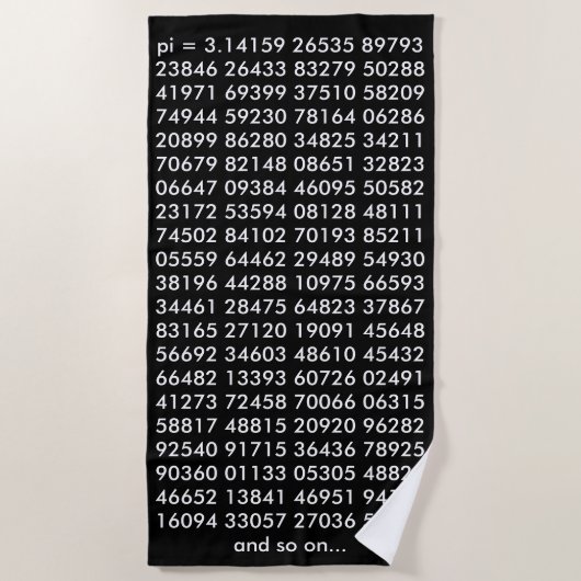 Pi Cijfers Wiskunde Love Black White Typography Nu Strandlaken (Voorkant)