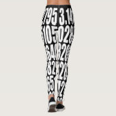 pi Cijfers Wiskunde pi= 3.14159 Zwart-wit Pi Dag Leggings (Achterkant)