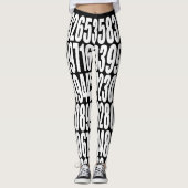 pi Cijfers Wiskunde pi= 3.14159 Zwart-wit Pi Dag Leggings (Voorkant)